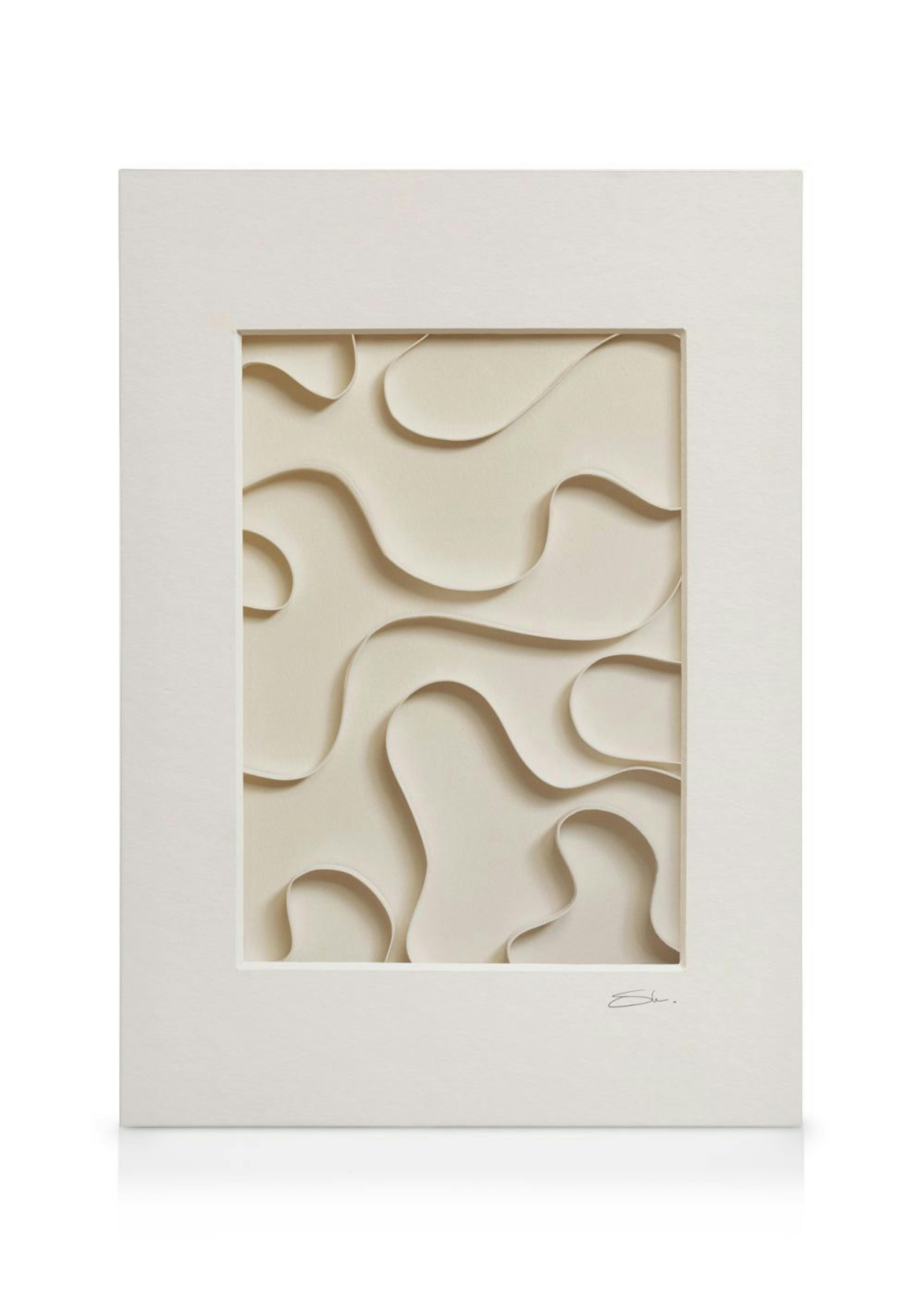Tactile Shapes No2 canvas print, featuring wavy lines with a shadowed, 3D illusion effect in a minimalist style.