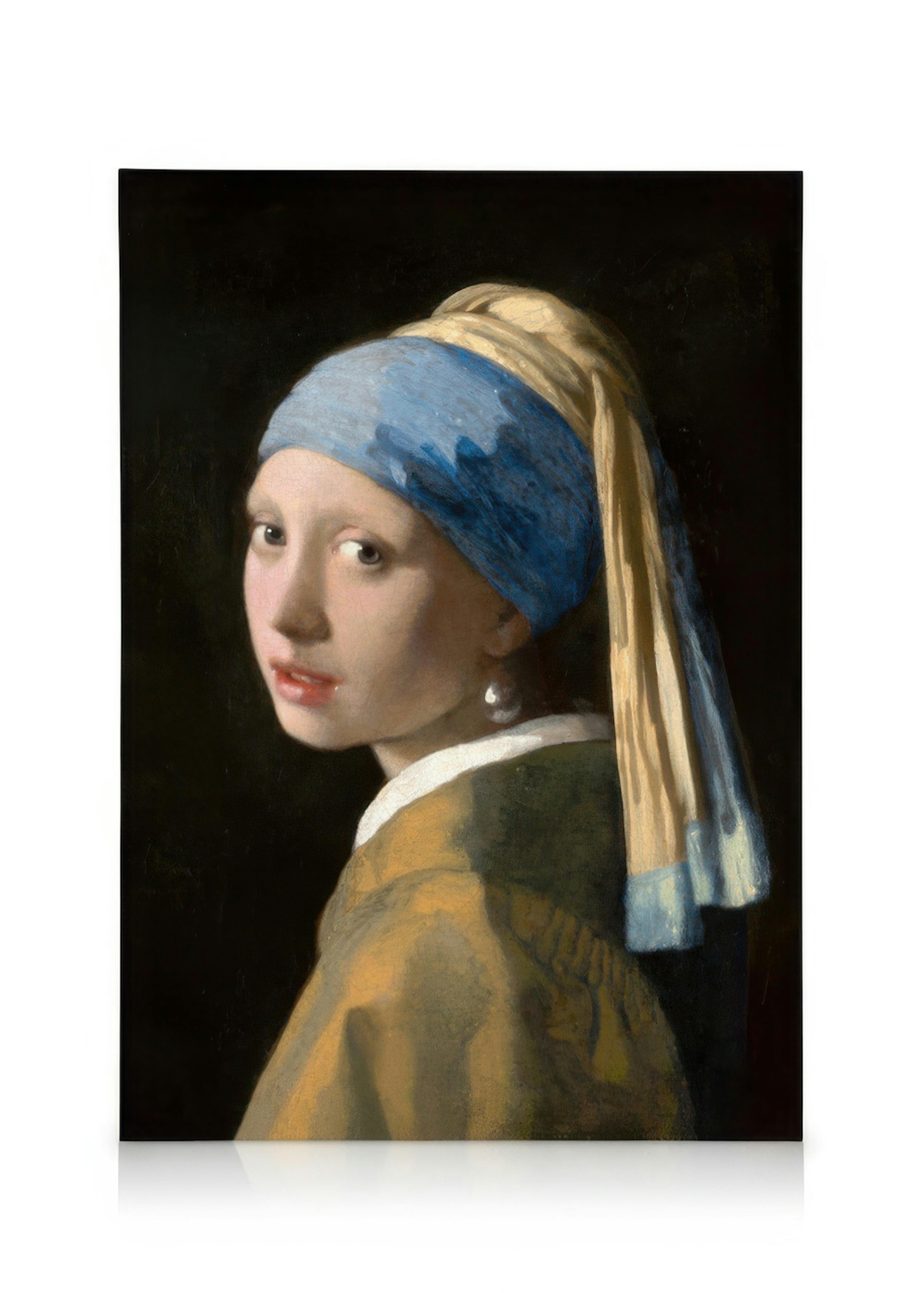 Johannes Vermeers Girl with a Pearl Earring canvas print, a classic portrait masterpiece.